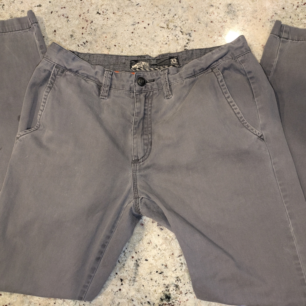 Vans Off The Wall Men’s Gray Chino Pants Size 32x30 Skate Casual